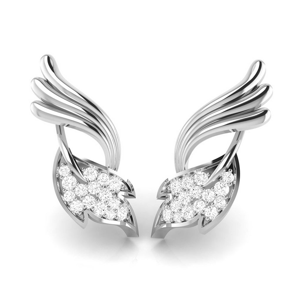 Diamond Platinum Wings Earrings for Women JL PT E BT 42-H   Jewelove.US