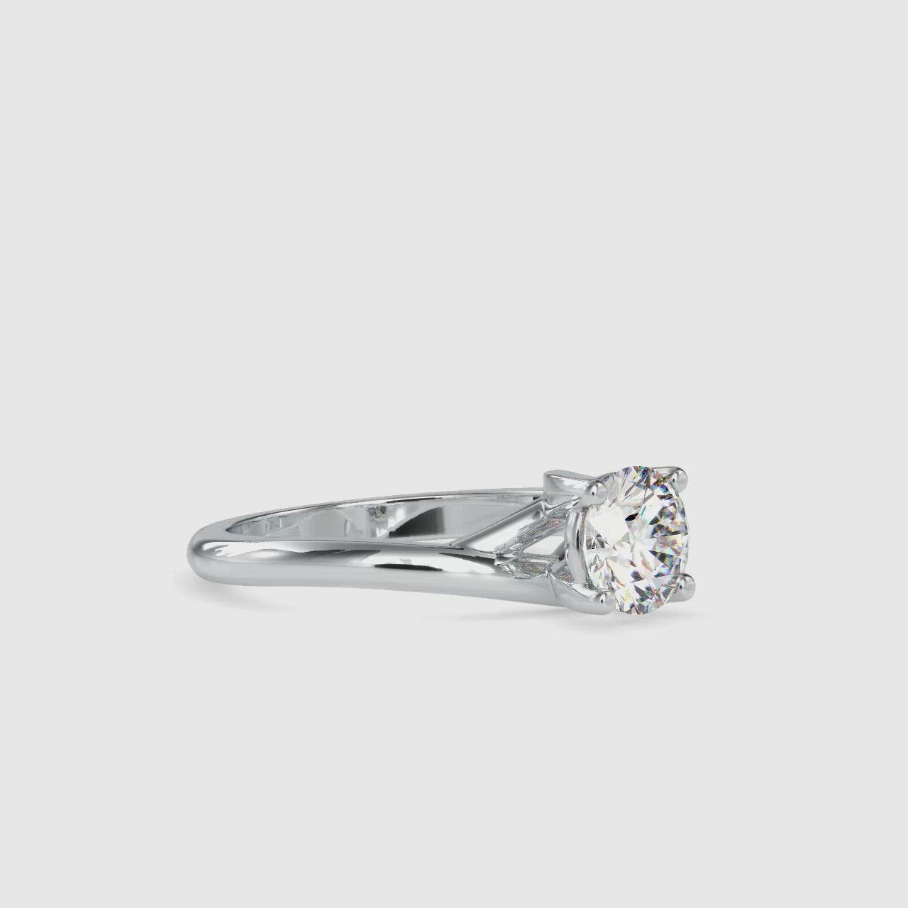 30-Pointer Solitaire Platinum Engagement Ring JL PT 0072