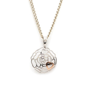 Rose Heart Pendant in Platinum & Rose Gold Fusion JL PT P 214   Jewelove.US