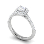 Load image into Gallery viewer, 0.50 cts Solitaire Double Halo Diamond Split Shank Platinum Ring JL PT RH RD 253   Jewelove.US
