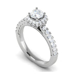 Load image into Gallery viewer, 0.50 cts Solitaire Single Halo Diamond Shank Platinum Ring JL PT RH RD 191   Jewelove.US
