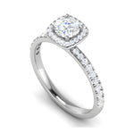 Load image into Gallery viewer, 0.50 cts Solitaire Halo Diamond Shank Platinum Ring JL PT RH RD 185   Jewelove.US
