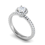 Load image into Gallery viewer, 0.50 cts Solitaire Halo Diamond Shank Platinum Ring JL PT RH RD 247   Jewelove.US
