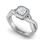 Load image into Gallery viewer, 0.50 cts Solitaire Halo Diamond Split Platinum Diamonds Ring JL PT RH RD 304   Jewelove.US
