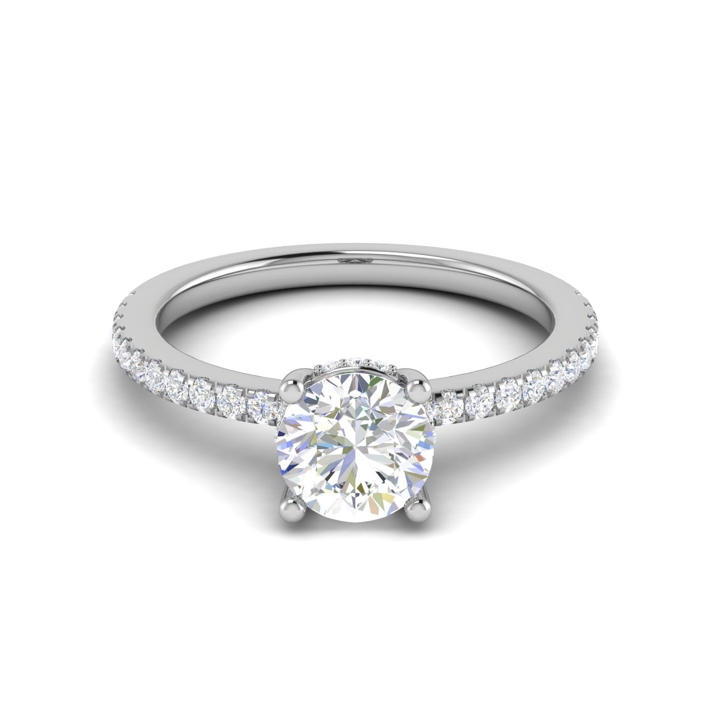 0.50cts Solitaire  Diamond Shank Platinum Ring   Jewelove.US