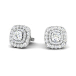 Load image into Gallery viewer, Cushion Solitaire Double Halo Diamond Earrings for Women JL PT E SE CU 109   Jewelove
