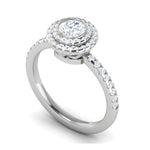 Load image into Gallery viewer, 0.50 cts Solitaire Double Halo Diamond Shank Platinum Ring JL PT RH RD 257   Jewelove.US
