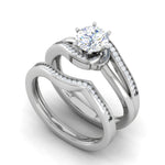 Load image into Gallery viewer, 0.50 cts Solitaire Diamond Twisted Shank Platinum Ring JL PT MHD287   Jewelove.US
