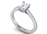 Load image into Gallery viewer, 0.50cts Emerald Cut Solitaire Diamond Shank Platinum Ring JL PT RC EM 152-A   Jewelove.US
