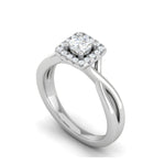 Load image into Gallery viewer, 0.30 cts. Solitaire Square Halo Diamond Twisted Shank Platinum Ring JL PT JRW1332MM   Jewelove.US
