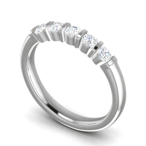 10 Pointer Half Eternity Diamond Platinum Ring for Women JL PT WB RD 145   Jewelove