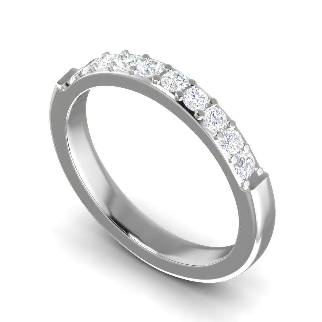 Diamond Half Eternity Platinum Ring for Women JL PT WB RD 144   Jewelove