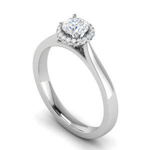 0.50 cts Solitaire Halo Diamond Platinum Ring JL PT RH RD 239   Jewelove.US