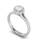 Load image into Gallery viewer, 0.50 cts Solitaire Double Halo Diamond Split Shank Platinum Ring JL PT RH RD 242   Jewelove.US
