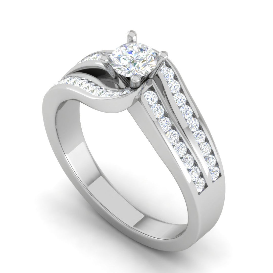 0.30 cts Solitaire Diamond Split Shank Platinum Ring JL PT RP RD 120   Jewelove.US