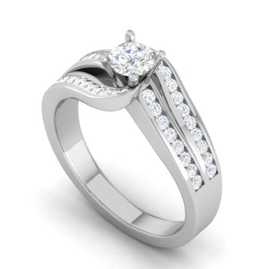 0.30 cts Solitaire Diamond Split Shank Platinum Ring JL PT RP RD 120   Jewelove.US