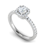 Load image into Gallery viewer, 0.50 cts Square Halo Solitaire Diamond Shank Platinum Ring JL PT RH RD 198   Jewelove.US
