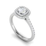 Load image into Gallery viewer, 0.50 cts Solitaire Double Halo Diamond Shank Platinum Ring JL PT RH RD 251   Jewelove.US
