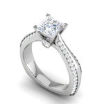 Load image into Gallery viewer, 0.50 cts. Princess Cut Diamond Shank Platinum Solitaire Engagement Ring JL PT RP PR 107   Jewelove.US
