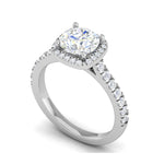 Load image into Gallery viewer, 0.50 cts Solitaire Halo Diamond Shank Platinum Ring JL PT MHD0216M   Jewelove.US
