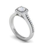 Load image into Gallery viewer, 0.50 cts Solitaire Square Halo Diamond Split Shank Platinum Ring JL PT RH RD 262   Jewelove.US
