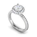 Load image into Gallery viewer, 0.70 cts Solitaire Halo Diamond Shank Platinum Ring JL PT RH RD 148   Jewelove.US
