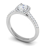 Load image into Gallery viewer, 0.50 cts Solitaire Square Halo Diamond Shank Platinum Ring JL PT RH RD 176   Jewelove.US
