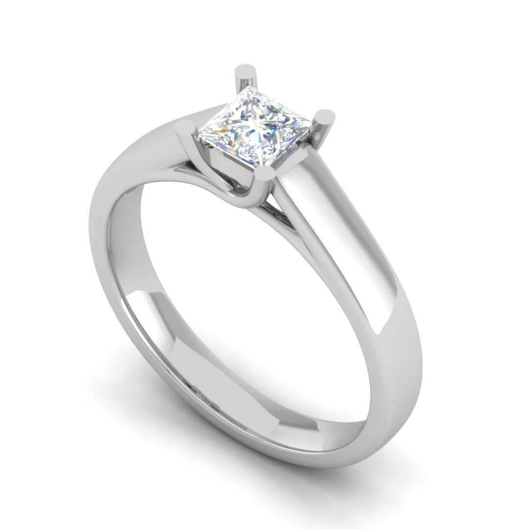 0.50 cts Princess Cut Solitaire Platinum Ring JL PT RS PR 192   Jewelove.US