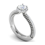 Load image into Gallery viewer, 0.50 cts Solitaire Halo Diamond Shank Platinum Ring JL PT RH RD 222   Jewelove.US
