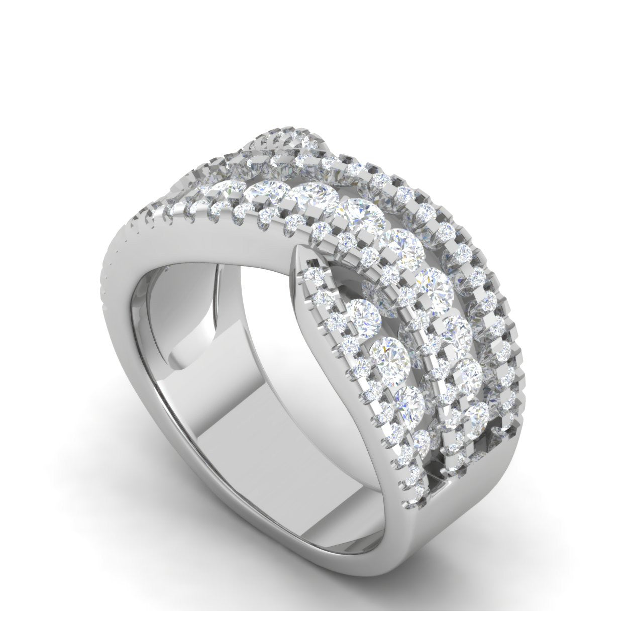 Designer Platinum Diamond Ring for Women JL PT WB6029   Jewelove