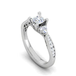 Load image into Gallery viewer, 0.50cts Princess Cut Solitaire with Pear Diamond Platinum Ring JL PT RV PR 124   Jewelove.US
