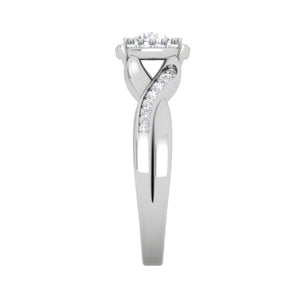 0.50 cts Solitaire  Halo Diamond Shank Platinum Ring JL PT RH RD 175   Jewelove.US