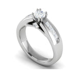 Load image into Gallery viewer, 0.50 cts Solitaire with Princess Cut Diamonds Shank Platinum Ring JL PT RC RD 275   Jewelove.US
