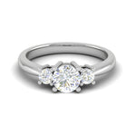 Load image into Gallery viewer, 0.70 cts Solitaire Three Stone Platinum Diamond Accents Ring JL PT R3 RD 106   Jewelove.US
