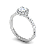 Load image into Gallery viewer, 0.50 cts Solitaire Halo Diamond Shank Platinum Ring JL PT RH RD 243   Jewelove.US
