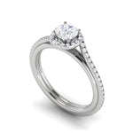 Load image into Gallery viewer, 0.50 cts Solitaire Platinum Halo Diamond Shank Ring JL PT PR RD 176   Jewelove.US
