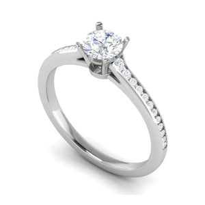 0.50 cts Solitaire Diamond Shank Platinum Ring JL PT RC RD 262   Jewelove.US