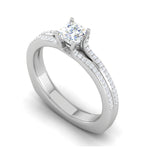 Load image into Gallery viewer, 0.30cts. Cushion Solitaire Diamond Split Shank Platinum Ring JL PT RH CU 169   Jewelove.US
