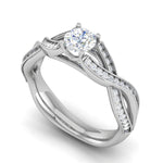 Load image into Gallery viewer, 0.50 cts Solitaire Diamond Twisted Shank Platinum Ring JL PT RP RD 125   Jewelove.US
