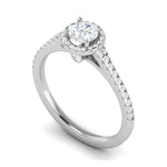 Load image into Gallery viewer, 0.50 cts Solitaire Halo Diamond Shank Platinum Ring JL PT RH RD 295   Jewelove.US
