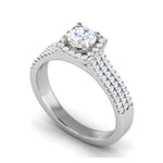 Load image into Gallery viewer, 0.50cts Solitaire Halo Diamond Split Shank Platinum Ring JL PT MHD276   Jewelove.US
