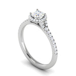 Load image into Gallery viewer, 0.50 cts Solitaire Halo Diamond Shank Platinum Ring JL PT RH RD 233   Jewelove.US
