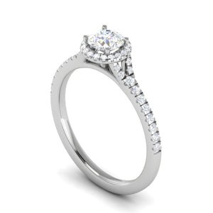 0.50 cts Solitaire Halo Diamond Shank Platinum Ring JL PT RH RD 233   Jewelove.US