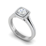 Load image into Gallery viewer, 0.50 cts Solitaire Double Square Halo Diamond Split Shank Platinum Ring JL PT RH RD 268   Jewelove.US
