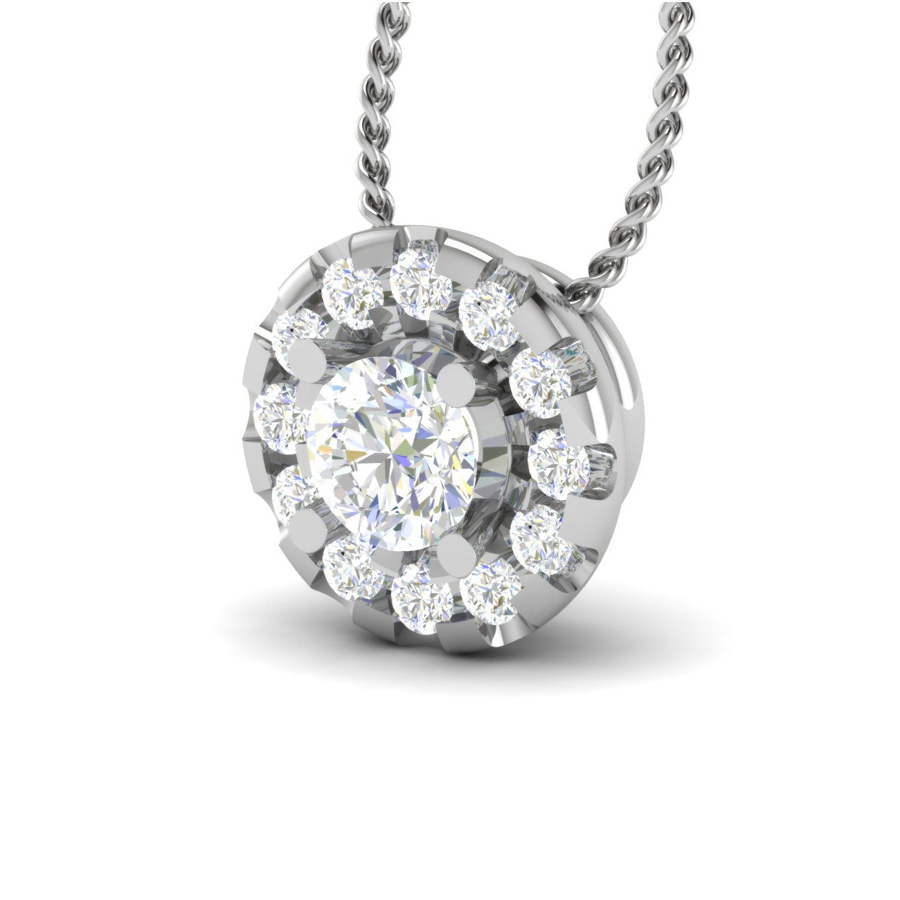 Designer Platinum with Diamond Solitaire Pendant JL PT PF RD 108   Jewelove.US