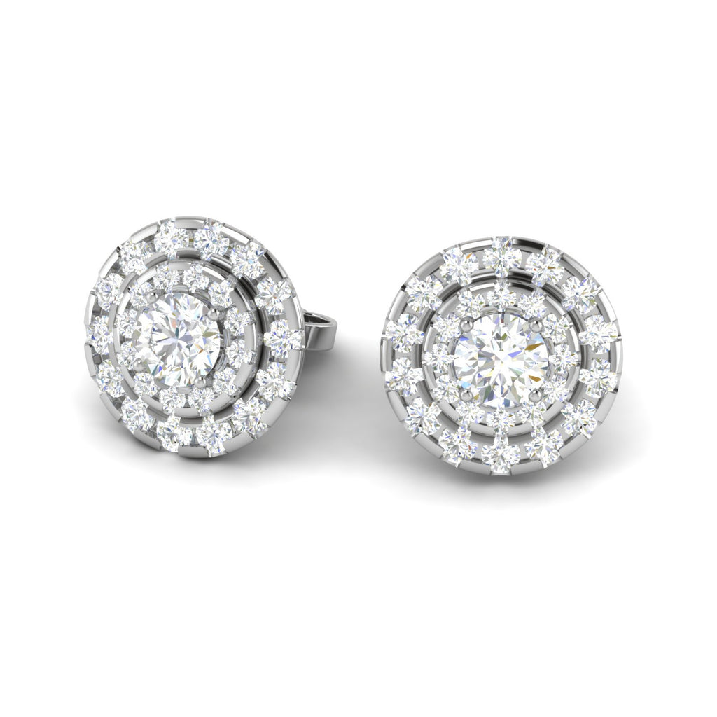 Platinum Solitaire Earrings JL PT E SE RD 106   Jewelove