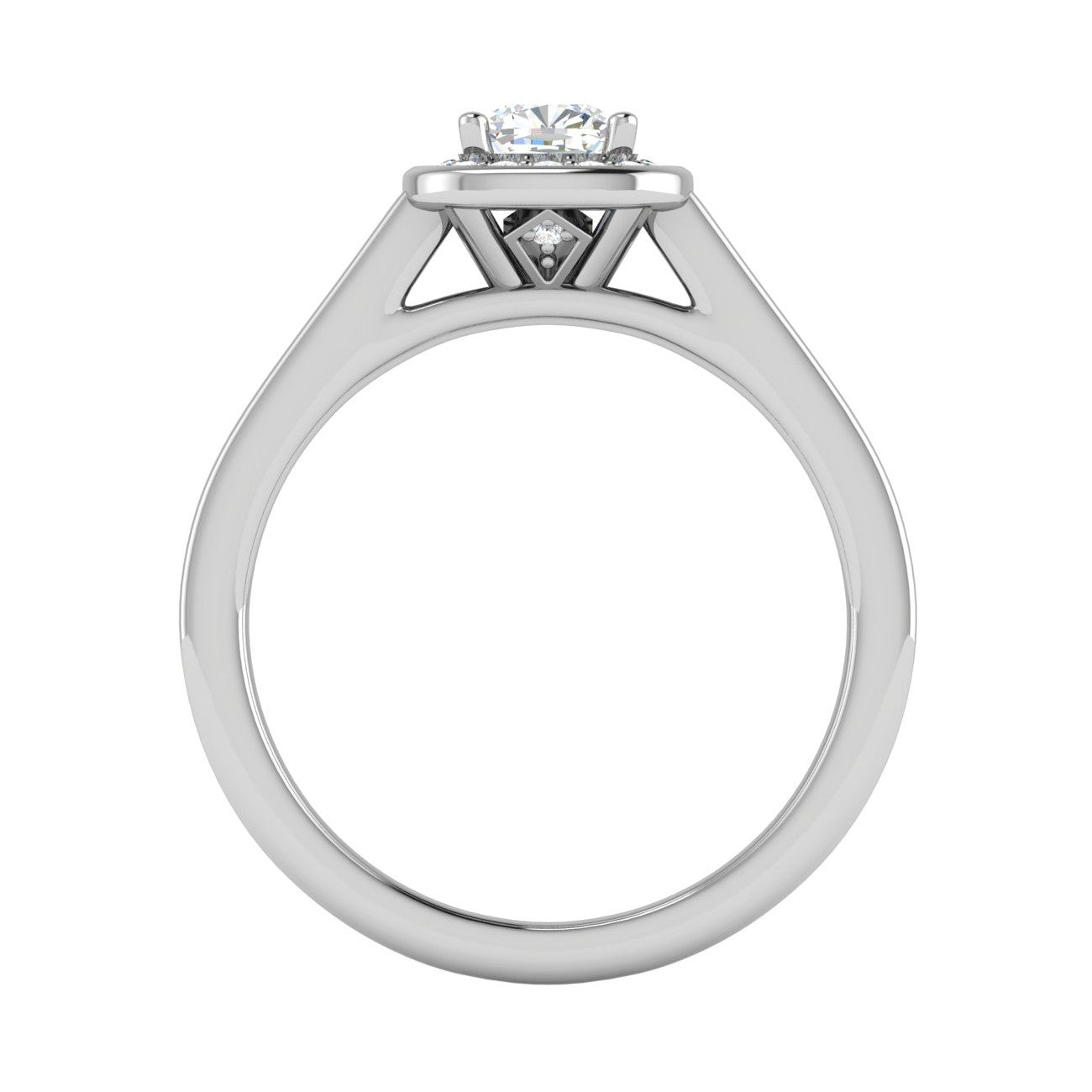 0.50 cts Solitaire Square Halo Diamond Shank Platinum Ring JL PT RH RD 171   Jewelove.US