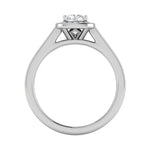 Load image into Gallery viewer, 0.50 cts Solitaire Square Halo Diamond Shank Platinum Ring JL PT RH RD 171   Jewelove.US
