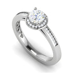 Load image into Gallery viewer, 0.50 cts Solitaire Halo Diamond Shank Platinum Ring JL PT RH RD 205   Jewelove.US
