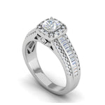 Load image into Gallery viewer, 0.50 cts Cushion Solitaire Halo Diamond Split Shank Platinum Ring JL PT JRW07651F   Jewelove.US
